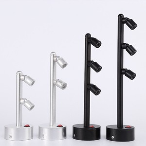 LED Jewelry Counter Double Head Multi Head Spotlight Rechargeable 2W3W Wireless Pole Light showcase Exhibition Battery Spotlight