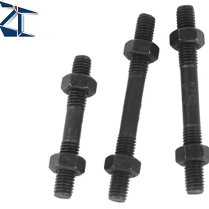 High Quality Double-Headed Bolt Nut Set Black Two-Toothed High-Strength Steel Threaded Rod Other Fasteners