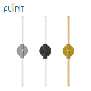 High Quality Modern Luxury Matte Black Tubular Wall Lamp LED Light Custom Long Pole Glass Body Villa Bedroom Wall Light