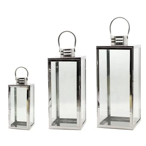 Stainless Steel Candle Lantern Metal Hanging Candle Holder For Holiday Decor Portable Candle Holder Outdoor Lantern