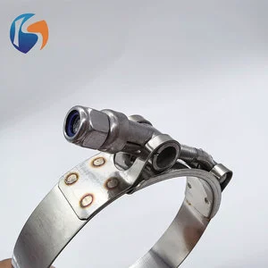 T-Bolt Stainless Steel Hose Clamp for Pole Bracket and Heavy Duct Pipe
