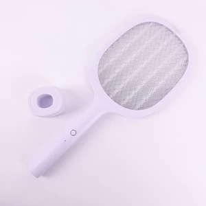 Manufacturer 2 in 1 Use Mosquito Swatter Electric Fly Killer Racket Rechargeable Bug Zapper with UV Light