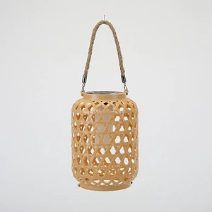 Outdoor Bamboo Weaving Solar Natural Color Lantern Courtyard Decoration Light Chinese Backflow Handmade Vine Weaving Wind Lamp