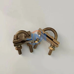 High Quality U Bolt Rod Clamp Copper Coated Brass Clamp for Earth Grounding