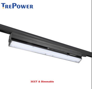 Linear Track Light 3CCT and Dimmable LED Shop Light 60cm 120cm with Black Housing for Shop and Market Use