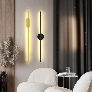 Nordic Modern Simple RGB LED Strip Lights 5W/7W Indoor Wall Light Black Line Wall Sconce Stair Lamp Iron + Acrylic Material