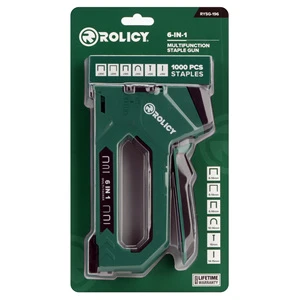 Rolicy Adjustable Force Staple Gun: 6-in-1 Manual Stapler & Nailer for Carpentry, Upholstery, Crafts