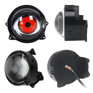 Factory Price 3 Inch Waterproof Decoration LED Car Light Lens Dynamic Demon Eyes Headlights For Motorcycle