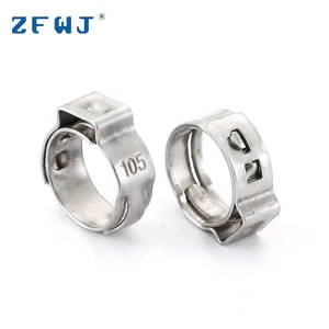 9.7-10.5mm Standard Ring Type Single Ear Stepless Quick Hose Pipe Clamp