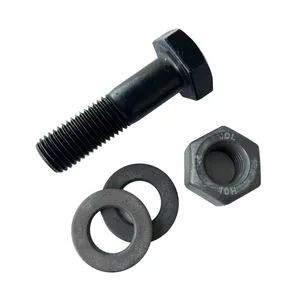 DIN933 10.9 Grade Black Anodized Hex Bolts, Heavy-duty Fasteners with Nuts, Suitable for Metal Building Assembly.