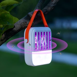 Portable USB Rechargeable Outdoor Solar Bug Zapper Electrical Insect Killer with Handheld Fly Zappe Solid State