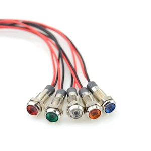IP67 Waterproof LED Metal Warning Indicator Light 6mm Pilot Signal Lamp 3V 5V 6V 12V 24V 220v Red Yellow Blue Green White