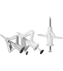 Plastic Aircraft Expansion Screw Anchor Butterfly Type Wall Plug for Gypsum Board Hollow Wall