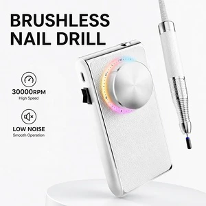 Portable Brushless Nail Drill 30000RPM Cordless Rechargeable Low Vibration Professional Salon Home Manicure Pedicure