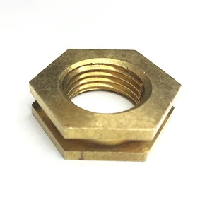 CNC Machined Customized Hexagonal Internal Female Thread Brass Nut for Machinery