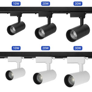 Ecolux CE ETL SAA Commercial Indoor Ceiling Dimmable Aluminum LED Track Rail Lighting 10W/20W/30W Adjustable Spotlight
