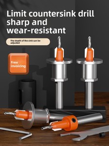China Countersink Drill Bit Wood 8mm Depth Stop Kit Punching Reaming Pilot Hole Step Countersink Hole-Opening Tool