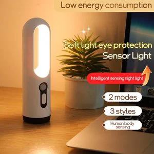 USB Wireless Rechargeable LED Night Light For Kitchen Bedroom Modern Design Motion Sensor Hot Sale Portable Electric Plastic