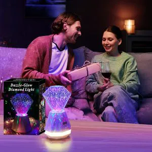 2024 Amazing 3D Diamonds Smart Table Lamp Fancy Night Light With Music Camp Tent Lights