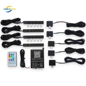 LED Fiber Optic Light Kit RGBW Emitting Starlight Shooting Star Headliner Aluminum Lamp Body 16W Power 0.75mm APP Compatible