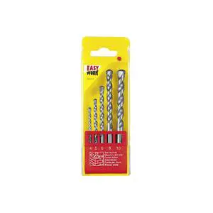 Easy Work 5-Piece Carbide Masonry Drill Bit Set 4-10 mm for Concrete & Masonry-Pack Size 6
