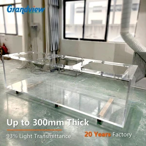 Custom 50-300mm Thick PMMA Cast Sheet Clear Viewing Window OEM Large Acrylic Fish Tank Aquarium