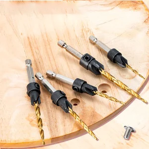 Factory High Quality Professional Electric Drill Bit Set Multi Size Cone Chamfering Bits with 1/4