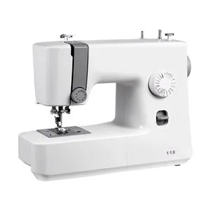 Lightweight Electric Sewing Machine with 18 Stitch Applications LED Light Pedal Simple Dial Control Interior Metal Frame