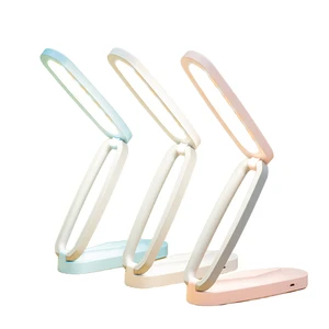 Portable USB Rechargeable Cordless ABS Foldable Mini LED Desk Lamp Modern Style Eye Protection Night Light for Reading