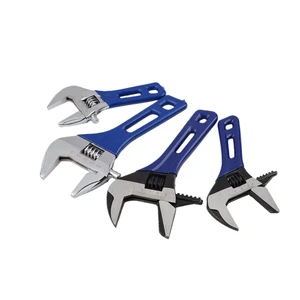 6''/8'''Adjustable Wrench Large Opening Wide Jaw Bathroom Wrench Lightweight Portable Wrench With Stubby Short Color Grip