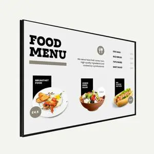 VETO LCD Free CMS Narrow Bezel Indoor Hanging Wall Mounted Advertising Display Digital Menu Board For Cafe Restaurant Shop