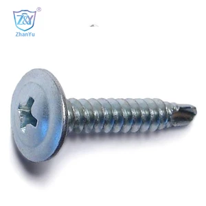 DIN7504 China Manufacturer Galvanized Carbon Steel Zinc Plated M4.2 Round Wafer Phillips Truss Button Head Self Drilling Screws