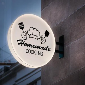 Advertising Custom Logo Advertising Light Boxes Signage Outdoor Business Shop Sign Lights Circular Led Light Box Sign