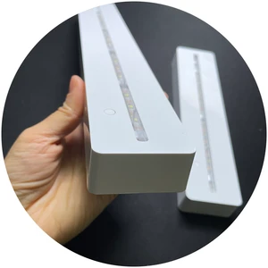 Rechargeable 220mm 350mm Length Acrylic Desktop LED Display Stands Sign Board Custom Indoor Acrylic Advertising Light Boxes Base