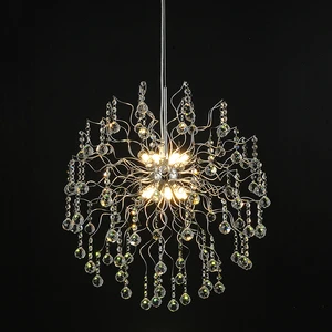 Water Drop Chandeliers Firework Dandelion Crystal Chandelier Light Fixture Pendant Lighting For Living Room Dining Room