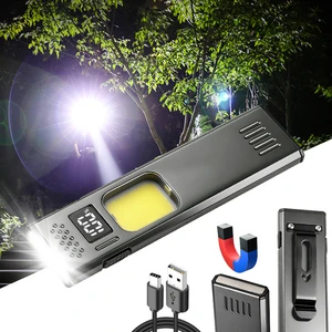 Multifunctional Waterproof LED Emergency EDC Flashlight Adjustable Beam USB-C Rechargeable Aluminum Alloy 6H Runtime 50-100m