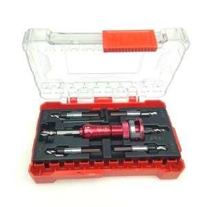 Carbide Tipped Countersink with Depth Stop Quick Release for Drilling Holes and Driving Screws on Wood Materials