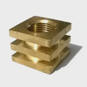 Vector Square Brass Thread Bushings Durable Mounting Components For Wood Plastic Furniture And Industrial Assembly System