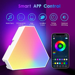 Smart RGB Atmosphere Lamp DIY Splicing Module Music Sync LED Triangle Light App Control Voice USB Gaming Bedroom Wall Mount