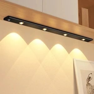 Motion Senor Wall Mounted Magnet Cabinet Spotlight Led Lamp Wireless USB Rechargeable Cabinet Night Lights for Bedroom Lighting