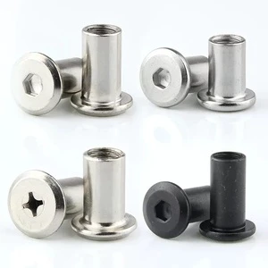 Fast Lead Time CNC Machining Custom M6 M8 M10 Yellow Zinc Plated Tee Nuts, Three Holes Lock Round Nut For Furniture