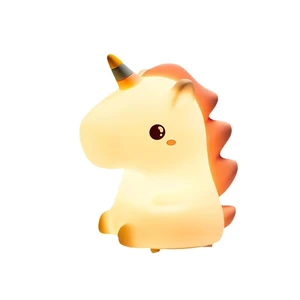 Touch Sensor Tap Control Unicorn Night Light Silicon Star LED Silicone Kids Table Lamp USB Rechargeable Nursery Gift
