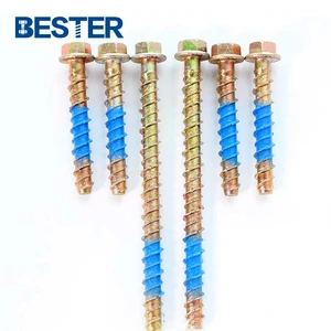 Hot Sale Steel Yellow Zinc Concrete Screw Anchor with Flanged Head Concrete Screw Bolt in Anchor