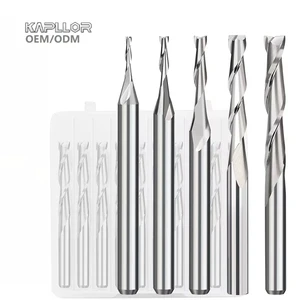 3.175mm 2 Flute Spiral Milling Cutter Cylindrical High Precision ODM CNC Machine Tool for Wood Density Board Hollow Milling