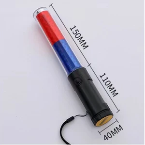 Heavy-Duty Rechargeable Traffic Baton Magnet & Belt Clip Multi-Color LED Flashing Light For Emergency Use
