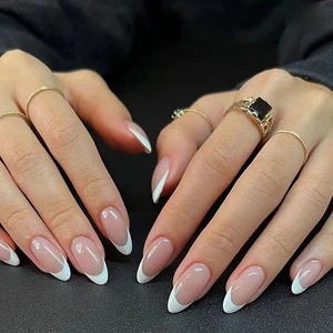 Hot Sale Abs 24 Pcs Salon Suppliers French Press on Nails Artificial Fingernails Hand Wearing Nail Wholesale