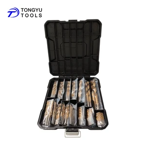 99 Pcs Titanium Coated HSS -R Drill Bit Set, DIN338 Metric 1.5-10mm Jobber Twist Bits Kit For Metal Drilling In Plastic Box