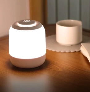 Night Light Dimmable Touch Lamp Portable Table Bedside Lamp Stepless Dimming Brightness 3 Colors Bedside Night Light