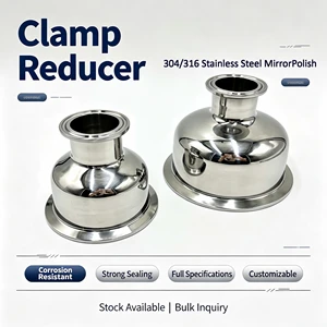 Sanitary Stainless Steel 304 316L Tri Clamp Concentric Reducer End Cap Reducing Head for Dairy Beverage Pipe Fitting