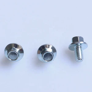 M4-M20 Metric Thread Hex Flang Bolt Carbon Steel Blue-White Zinc Plated Hex Bolt Hex Head Screw for Car Grade 4.8 8.8 10.9 12.9